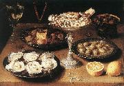 BEERT, Osias Still-Life with Oysters and Pastries oil